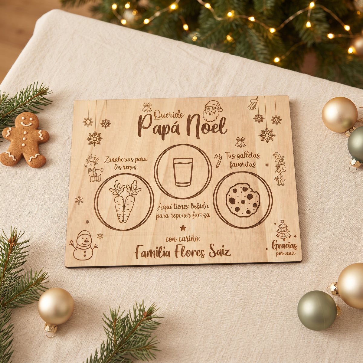 Tabla de Papá Noel y Reyes Magos personalizada 🎅👑